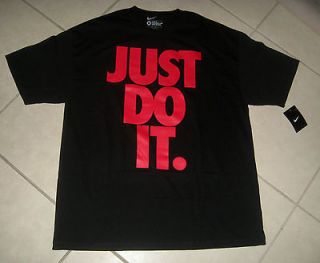 NWT NIKE JUST DO IT BLACK/RED COTTON T SHIRT LOOSE FIT XL NICE