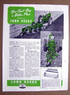 1954 John Deere Tractor Ad You cant buy a better plow