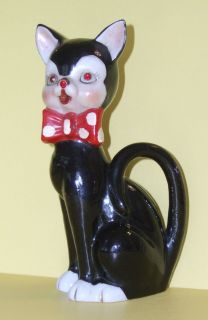 Japan, Lipper and Mann Vintage Cat Figurine Statue 7 tall, red 