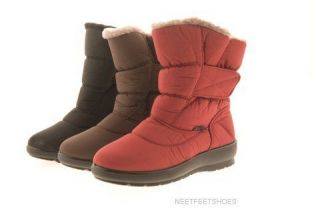 WOMENS LADIES WIDE FIT VELCRO ANKLE SNOW RAIN COMFORT BOOTS FUR LINED 