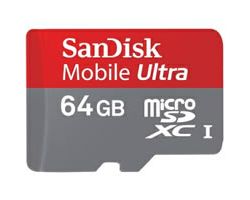 SanDisk Mobile Ultra 64 GB Class 10   microSDXC Card   (SDSDQUA 064G 