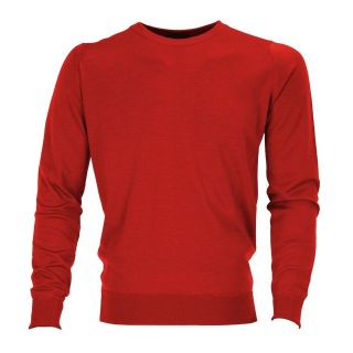 John Smedley Spyder Red Merino Wool Pullover Sweater Jumper Made In 
