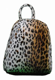 comeco faux leopard fur fashion purse backpack