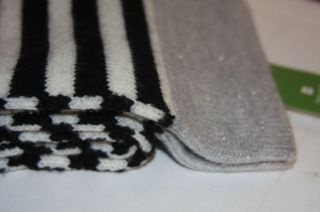 kate spade stripe scarf black silver new retail $ 75 00