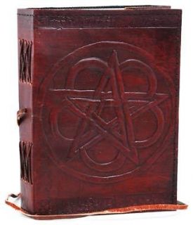 Pentagram Leather Blank Journal Book of Shadows Witch Dream Spell 