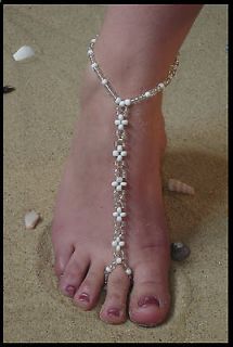   MADE BRIDAL BAREFOOT SANDAL BEACH JEWELLERY ANKLET FOOT THONG TOE RING