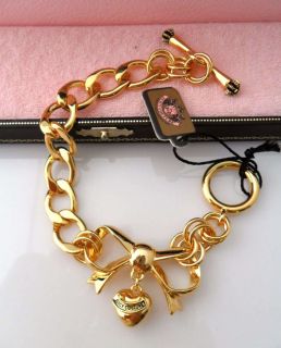 auth juicy couture gold bow starter bracelet $ 48 nib