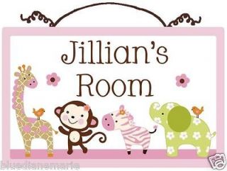 Personalized Jungle Jill / Girl Animals Wood Sign So Adorable