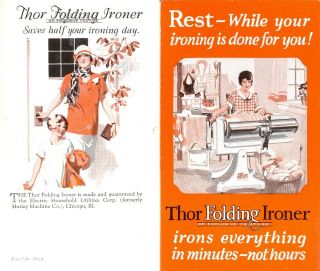   IRONER Vintage Fold Out Brochure Ironing Shirts Dresses Linens