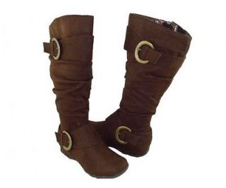Women Boots Cute Knee High Fashion Design Buckle Style Faux Suede All 