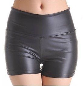 Black Stretchy Leather Look High Waist Tights Leggings Pants Hot 