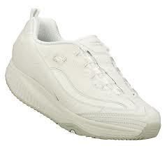 SKECHERS Shape Ups White Shoes Size 10 (7.5 UK) NEW Leather Pull On 