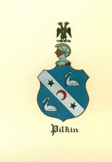 Great Coat of Arms Pitkin Family Crest genealogy, would look great 