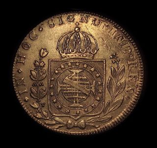 RARE 1824 R BRAZIL 960 REIS COUNTER STAMP 1821 MEXICO 8 REALES HIGH 