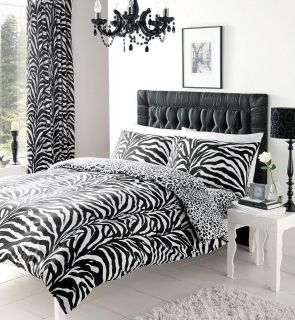   Black & White Zebra Print Duvet Set, Quilt Cover in Single,double,King