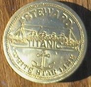 brass steward titanic white star ship line badge pin time