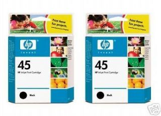 Newly listed 2 Pack HP #45 45 Black Ink Cartridges NEW GENUINE