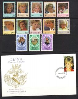 PRINCESS DIANA Collection Gold Embossed Spencer Family Crest FDC + 57v 