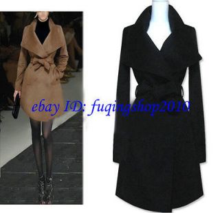 New Fashion Womens Winter Wool Coat Cashmere Blending Wide Lapels 