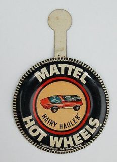 430 Original 1969 Hot Wheels Pin Badge for HAIRY HAULER Redline Car