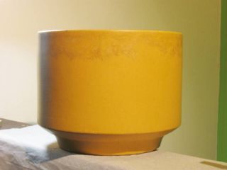 mid century ceramic pottery gainey mustard planter pot returns 