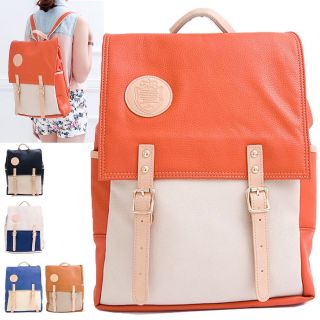   Fashion]Faux Leather Square School Backpacks Womens Laptop Casual Bag
