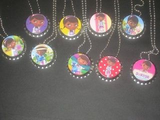 doc mcstuffins inspired party favors bottlecap ball chain necklace lot 