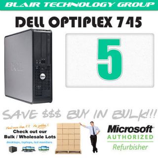 Lot of 5 Dell Optiplex 745 Desktop Computer Dual Core 1.6 GHz 2GB 80GB 