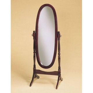 Traditional Style Wood Cheval Floor Mirror, in Cherry finish