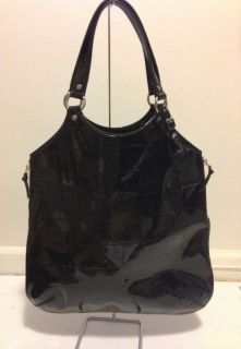 Yves Saint Laurent YSL TRIBUTE Black Patent SHOPPER SAC Bag Purse