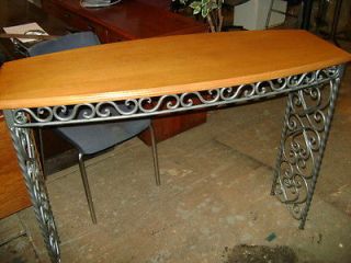 Parlor TABLE Maple Wood Iron Legs and Apron. 49Wide X 38 HIGH . Boat 