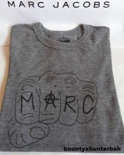 marc jacobs grey fist tee t shirt polo l large