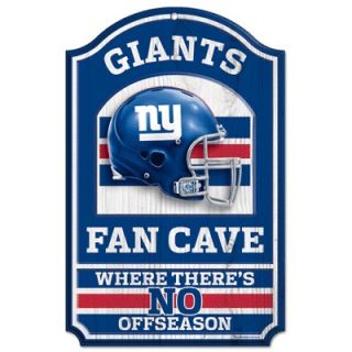 New York Giants Fan Cave 11 x 17 Hardboard Wood Sports Sign NFL