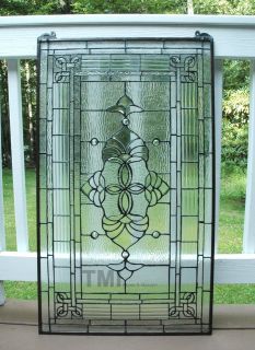 20 x 34 Large Tiffany Style stained glass beveled clear window panel