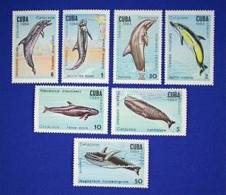 cb667 cuba 1984 dolphins marine life set of 7 mint
