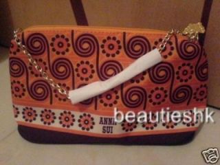 anna sui orange bag handbag wallet w gold handle new