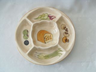 LOS ANGELES POTTERY 1970 DIVIDED 14 VEGETABLE PLATTER CHEESE 