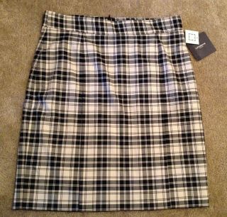 NWT Liz Claiborne New York Plaid Pencil Skirt Womens Size 16