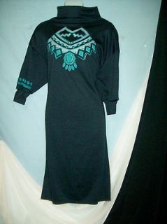   Black Knit Dress, Hand Painted by Lida of Arizona, Southwest, Medium