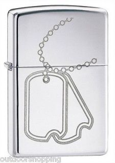  CHROME DOG TAGS DESIGN AUTHENTIC ZIPPO   Engraved Refillable Lighter