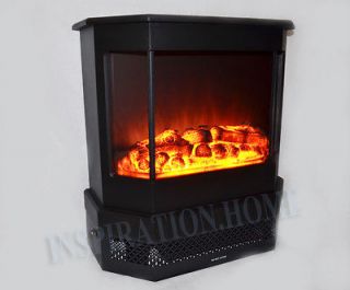   Standing Indoor Electric Fireplace Heater with Remote Control Black