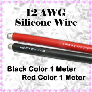   LIPO copper Flexible Silicone Wire Cable Red Black Heatproof RC