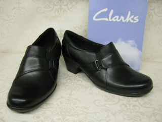 Clarks Ingalls Atlas Black Leather Smart Trouser Shoes Wide Fit