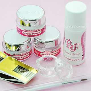 acrylic nail powder liquid set kit tips brush forms 237