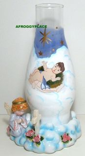 Baby Jesus Hurricane Style Lamp Ceramic Candle Holder NEW **RETIRED**