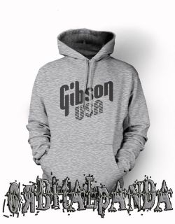 Grey Hoodie with Black GIBSON USA Logo   Les Paul SG 335 Dove Guitar
