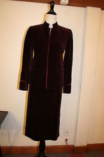 Gorgeous TED LAPIDUS BOUTIQUE HAUTE COUTURE Velvet Skirt Suit 36 4 (S)