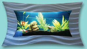 small concave wall aquarium in silver  249