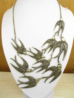 New Hot Sale Antique Bronze Tone Elegant Flying Birds Swallows 