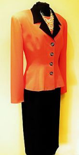 CONDICI Wedding Outfit Size 18 Black Orange Dress and Jacket Suit 